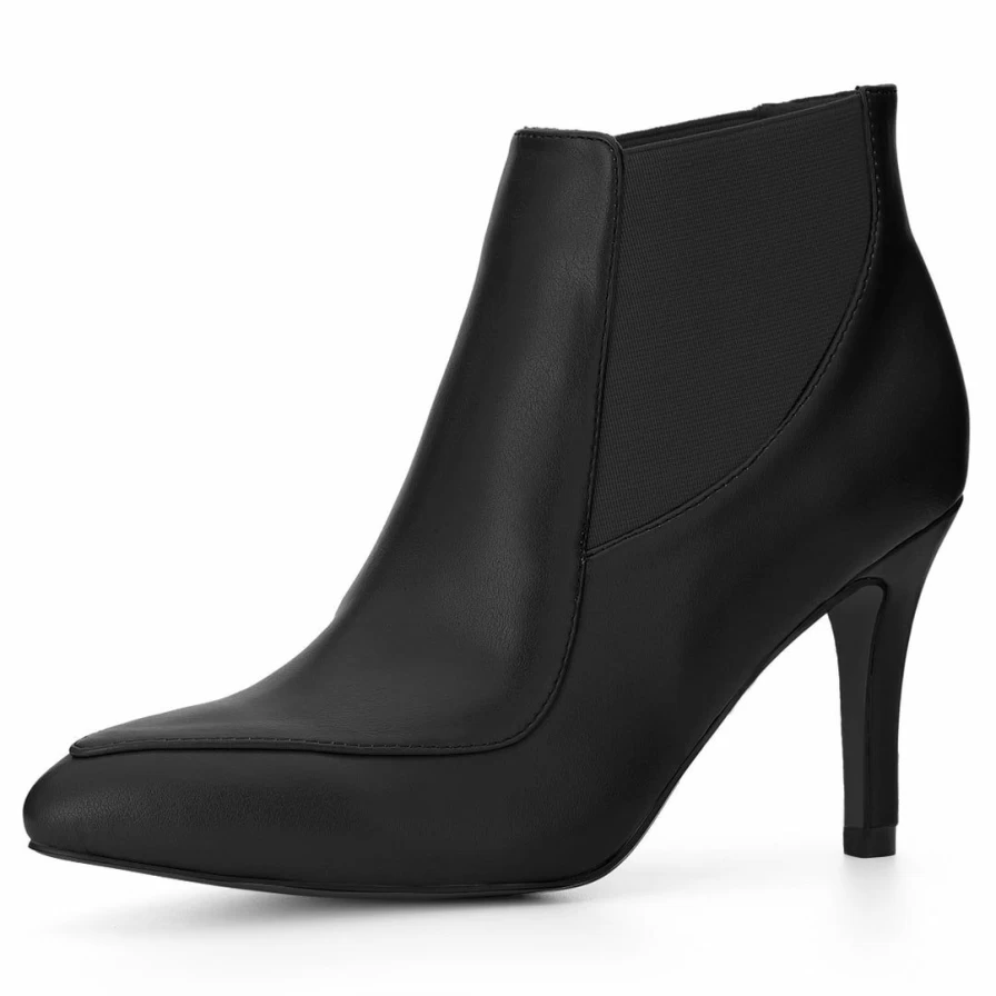 Women's Pointed Toe Stiletto Heel Chelsea Boots Fashion High Heel Ankle Booties