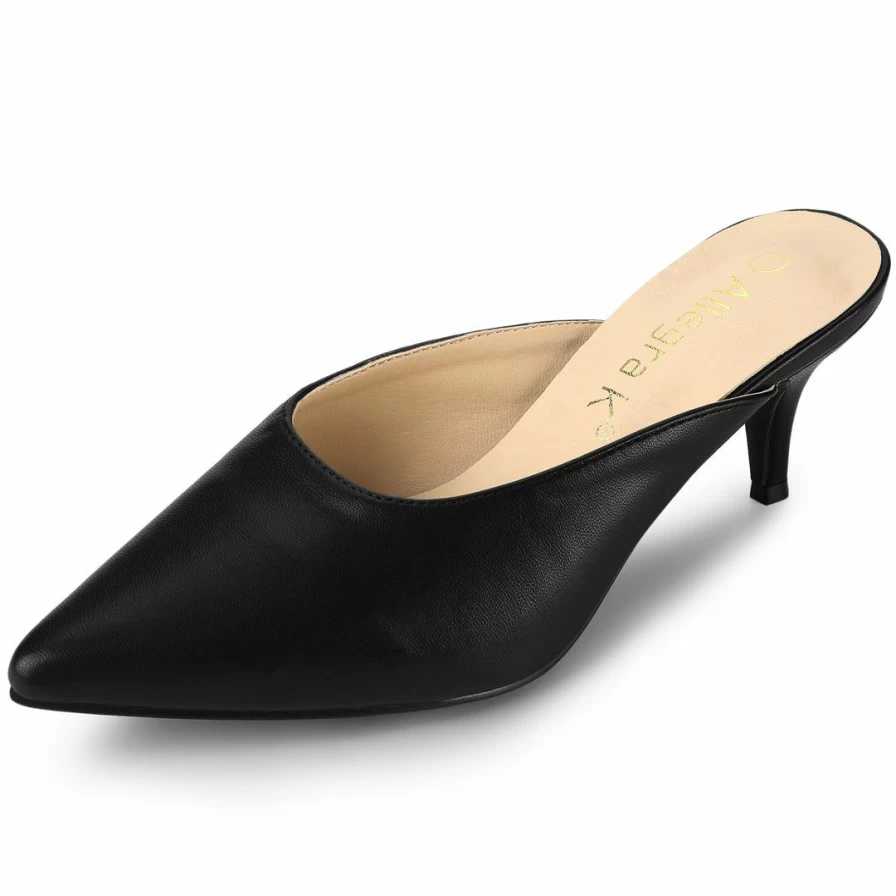 Allegra K Women's Pointed Toe Stiletto Heel Slide Mules - Elegant High Heel Sandals for Women