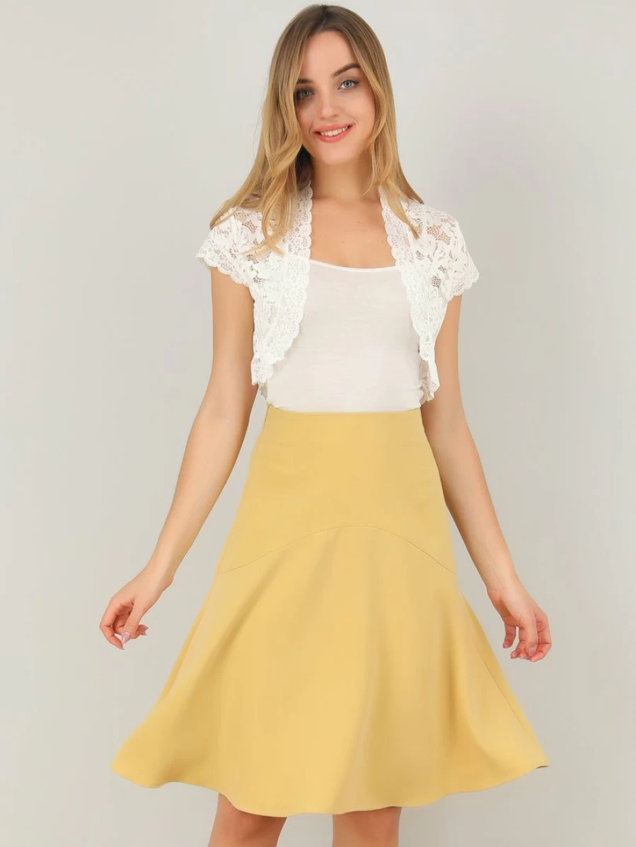 Women's Elegant Floral Lace Sheer Short Sleeve Shrug Top for Casual Wear