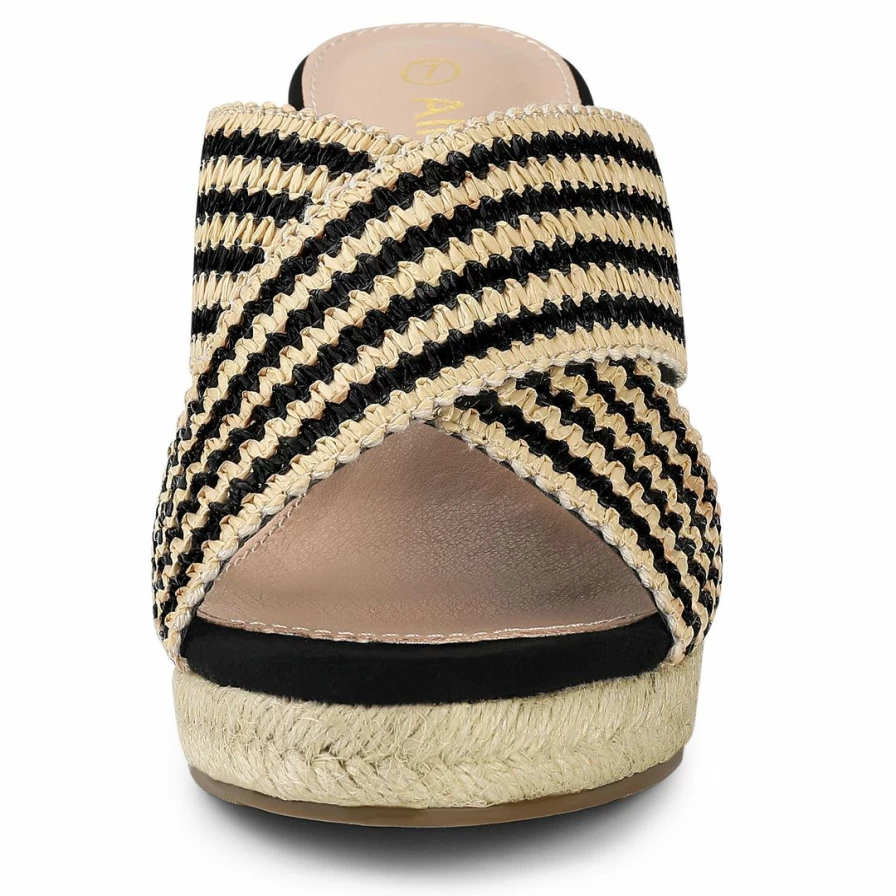 Women's Crisscross Strap Platform Wedge Slide Sandals - Comfortable Summer Shoes