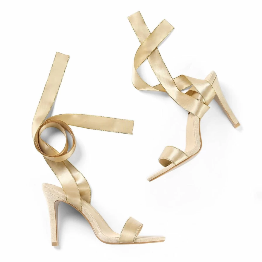 Women's Satin Ankle Strap Stiletto Heel Sandals - Elegant High Heel Dress Shoes for Evening Wear