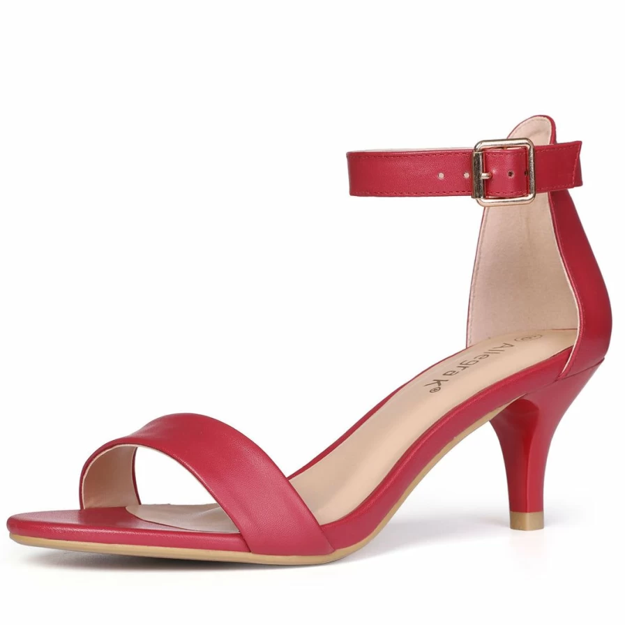 Women's Open Toe Kitten Heel Ankle Strap Sandals - * Brand Fashion Summer Shoes