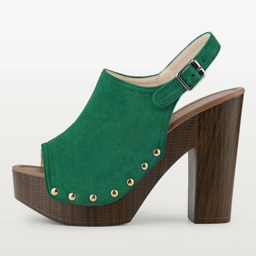 Women's Open Toe Slingback Sandals with Chunky Heel and Platform for Summer Fashion