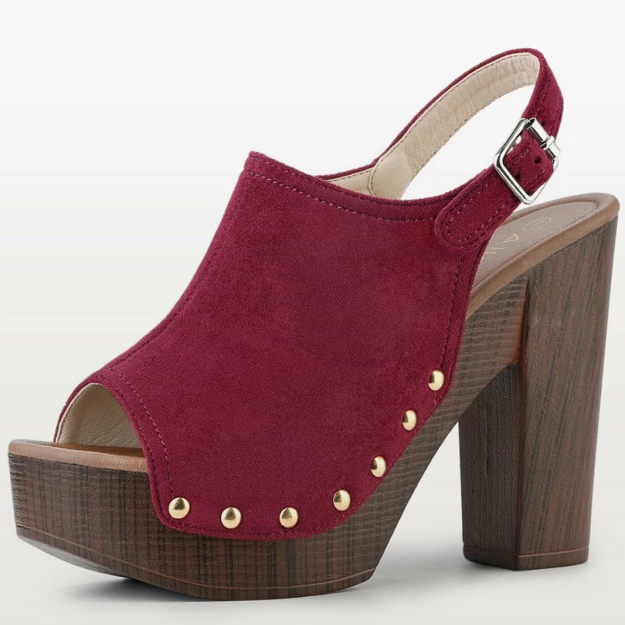 Women's Open Toe Slingback Sandals with Chunky Heel and Platform for Summer Fashion