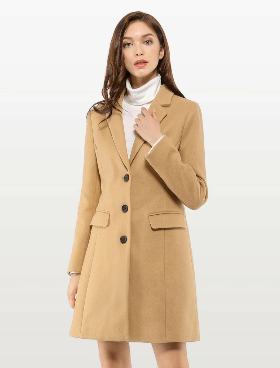 "Stylish Single Breasted Notch Lapel Trench Coat with Flap Pockets for Men & Women"