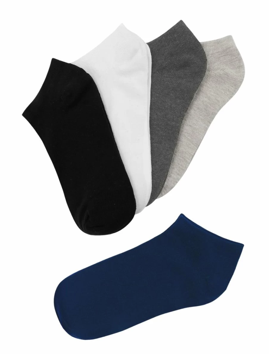 Men's Low Cut Elastic Ankle Socks 5-Pack for Shoe Sizes 10-13 - Breathable Comfort Short Socks