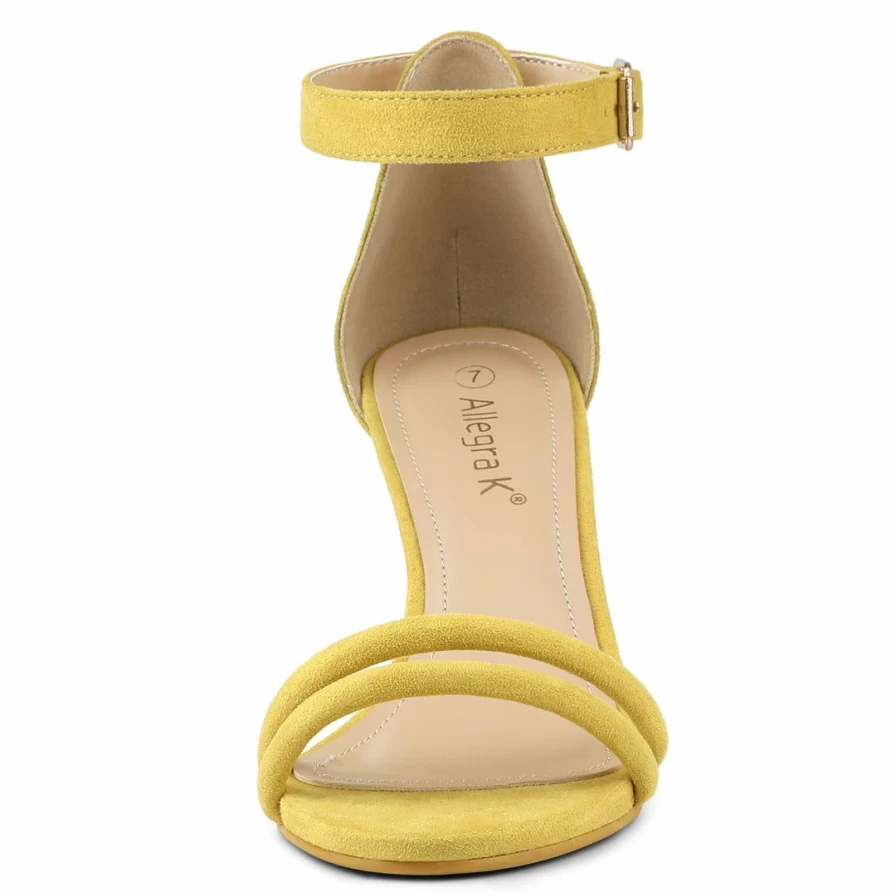 Allegra K Women's Ankle Strap Kitten Heel Sandals - Elegant Low Heel Dress Shoes