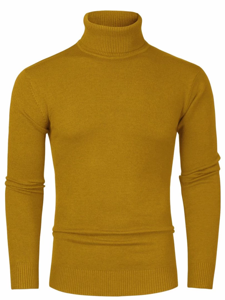 Men's Slim Fit Casual Turtleneck Sweater Long Sleeve Knit Pullover Top