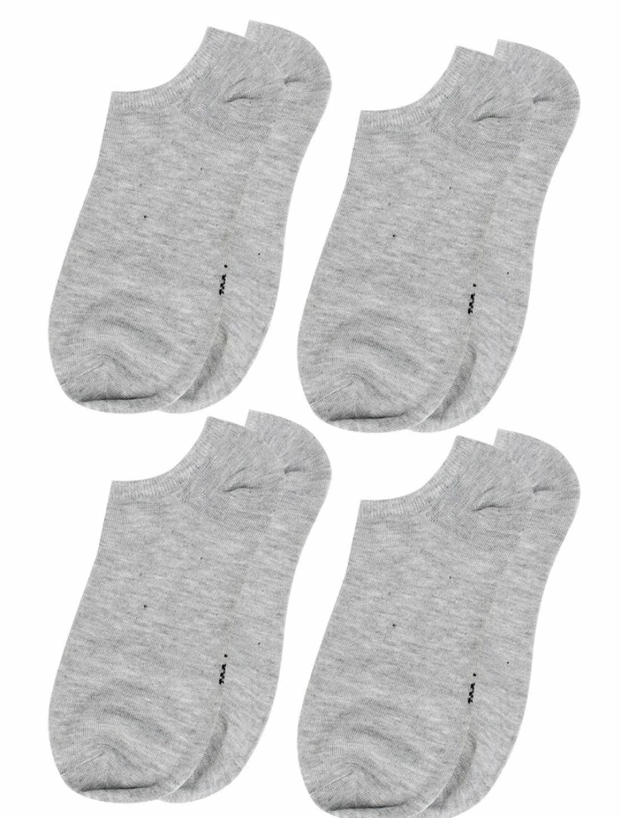 Men's Gray Elastic Cuff Crew Socks 4-Pack - Pure Pattern Design Comfortable Casual Pair