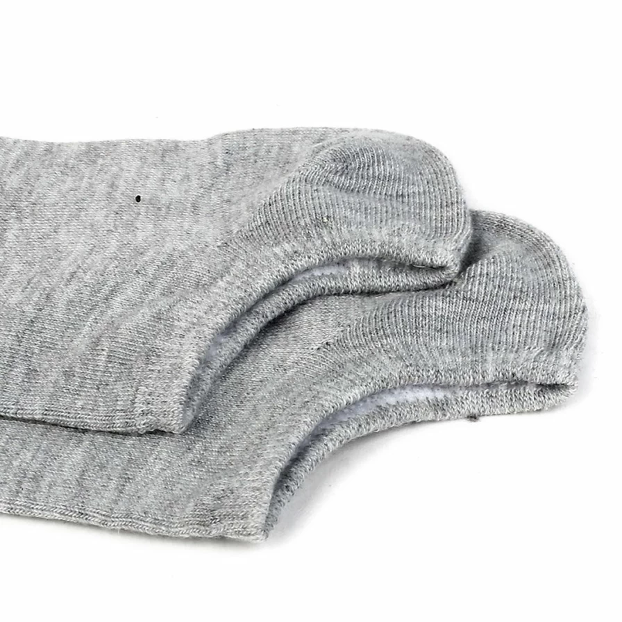 Men's Gray Elastic Cuff Crew Socks 4-Pack - Pure Pattern Design Comfortable Casual Pair