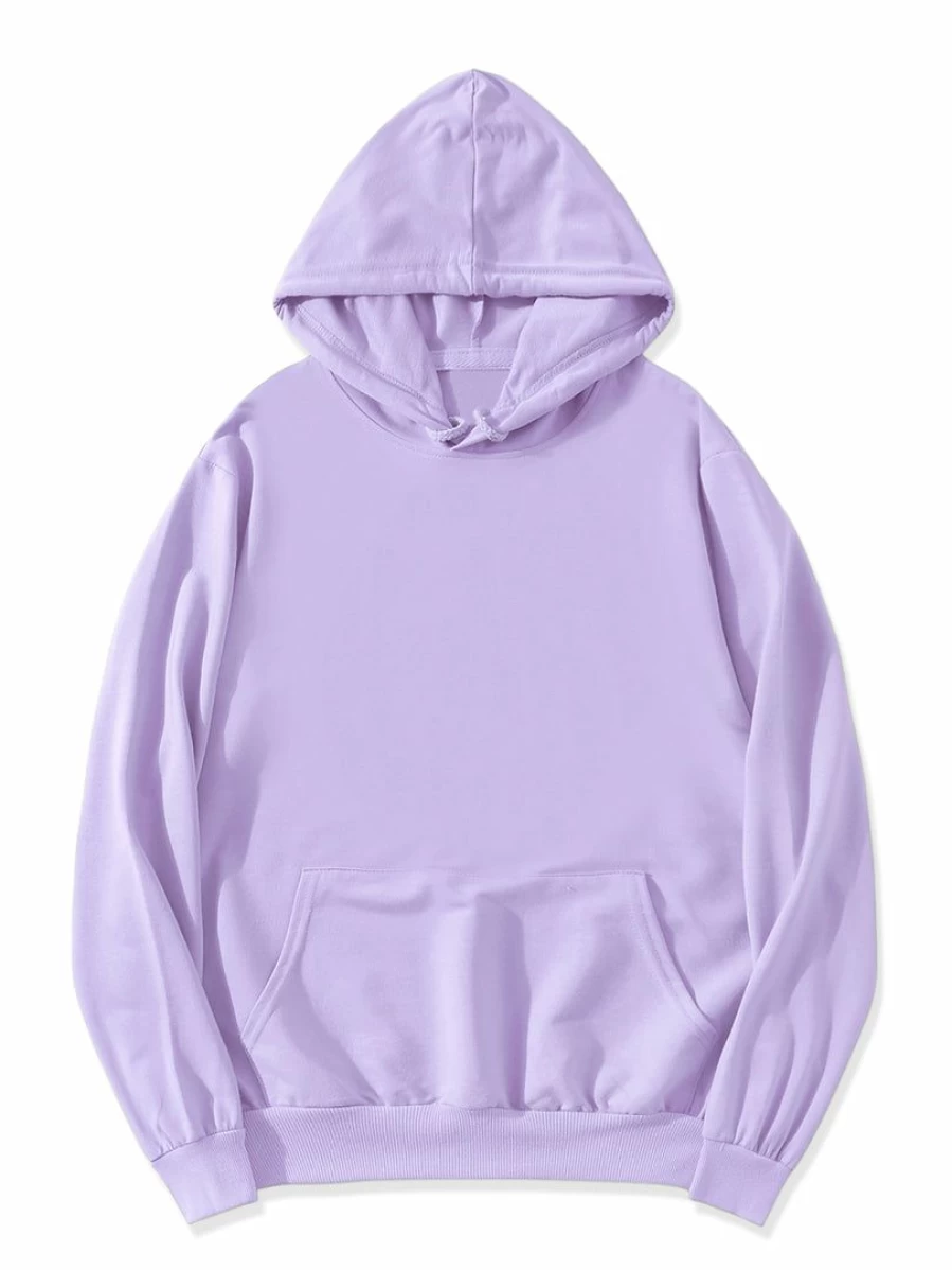 Men's Solid Color Hoodie with Drawstring & Pocket - Casual Pullover Sweatshirt for Everyday Wear
