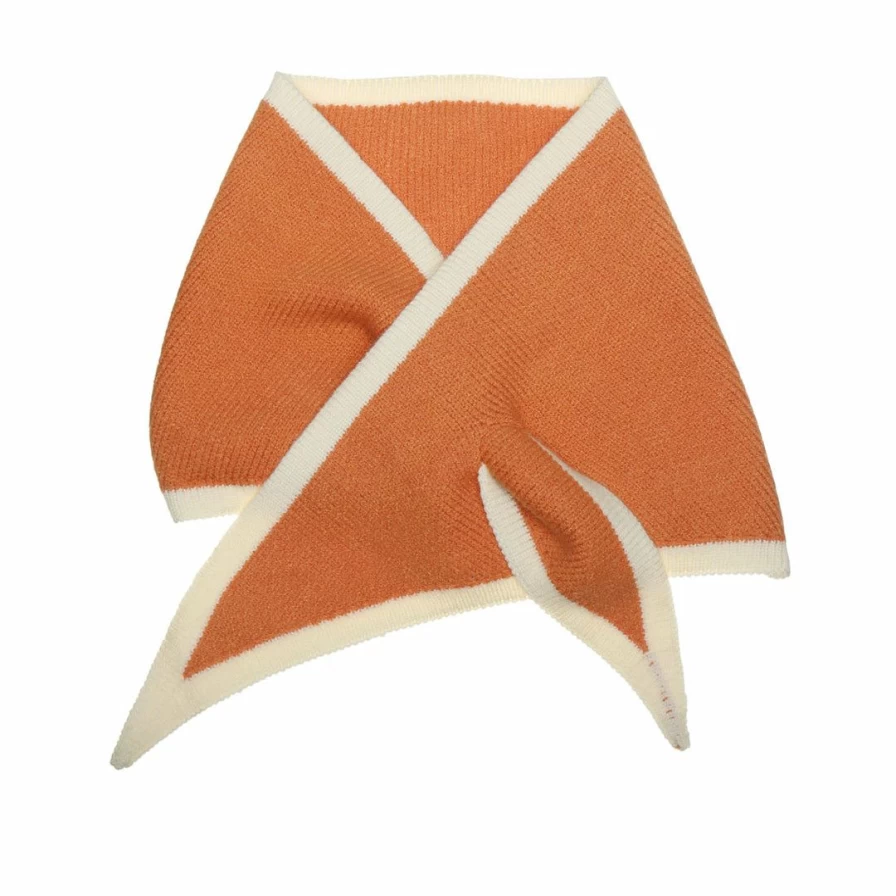 Women's Winter Knit Triangle Scarf - Contrast Color Neckerchief & Shawl Accessory