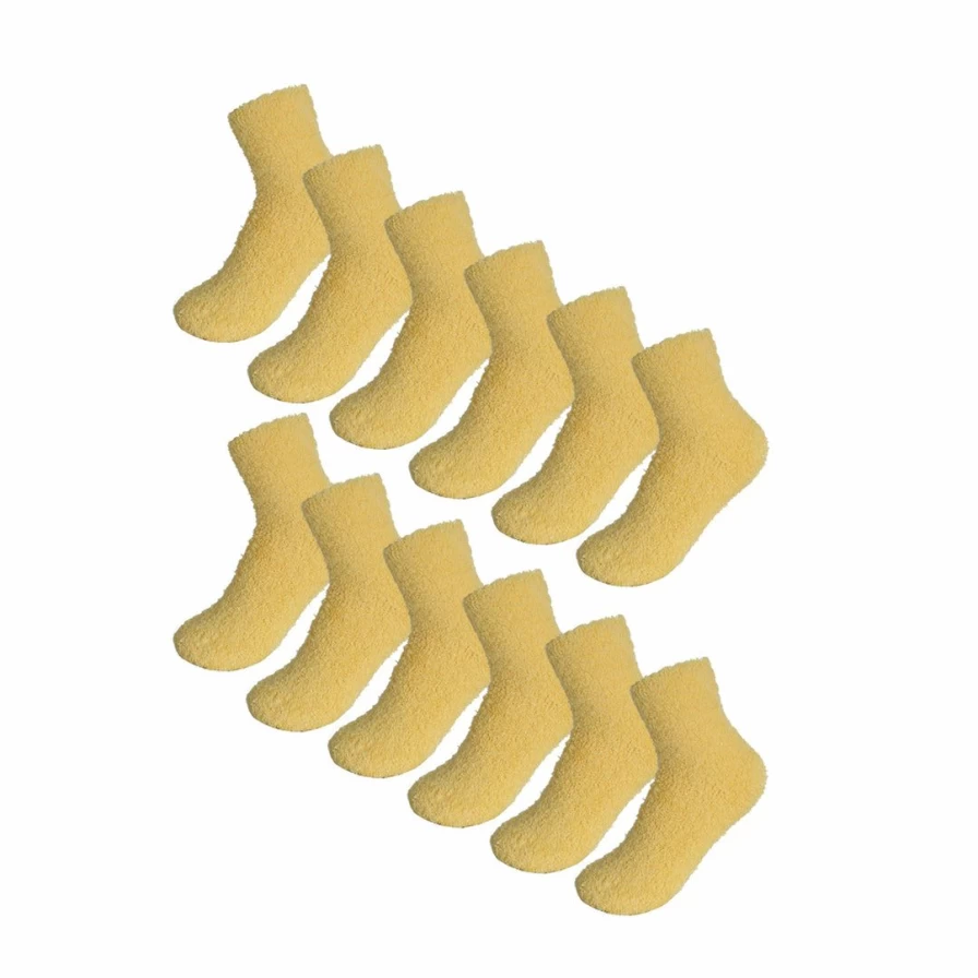 Women's 12-Pack Terry Cloth Thermal Crew Socks for Winter - Soft Warm Casual Socks Size 9-11
