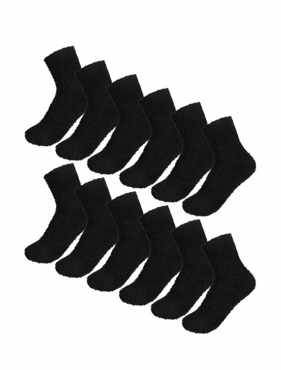 Women's 12-Pack Terry Cloth Thermal Crew Socks for Winter - Soft Warm Casual Socks Size 9-11