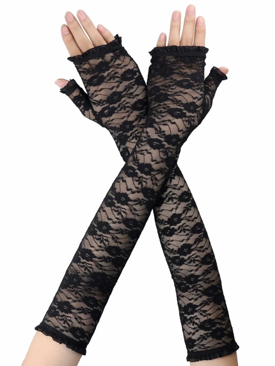 Women's UV Protection Cooling Arm Sleeves – Lightweight Lace Sunscreen Sleeves for Outdoor Activities