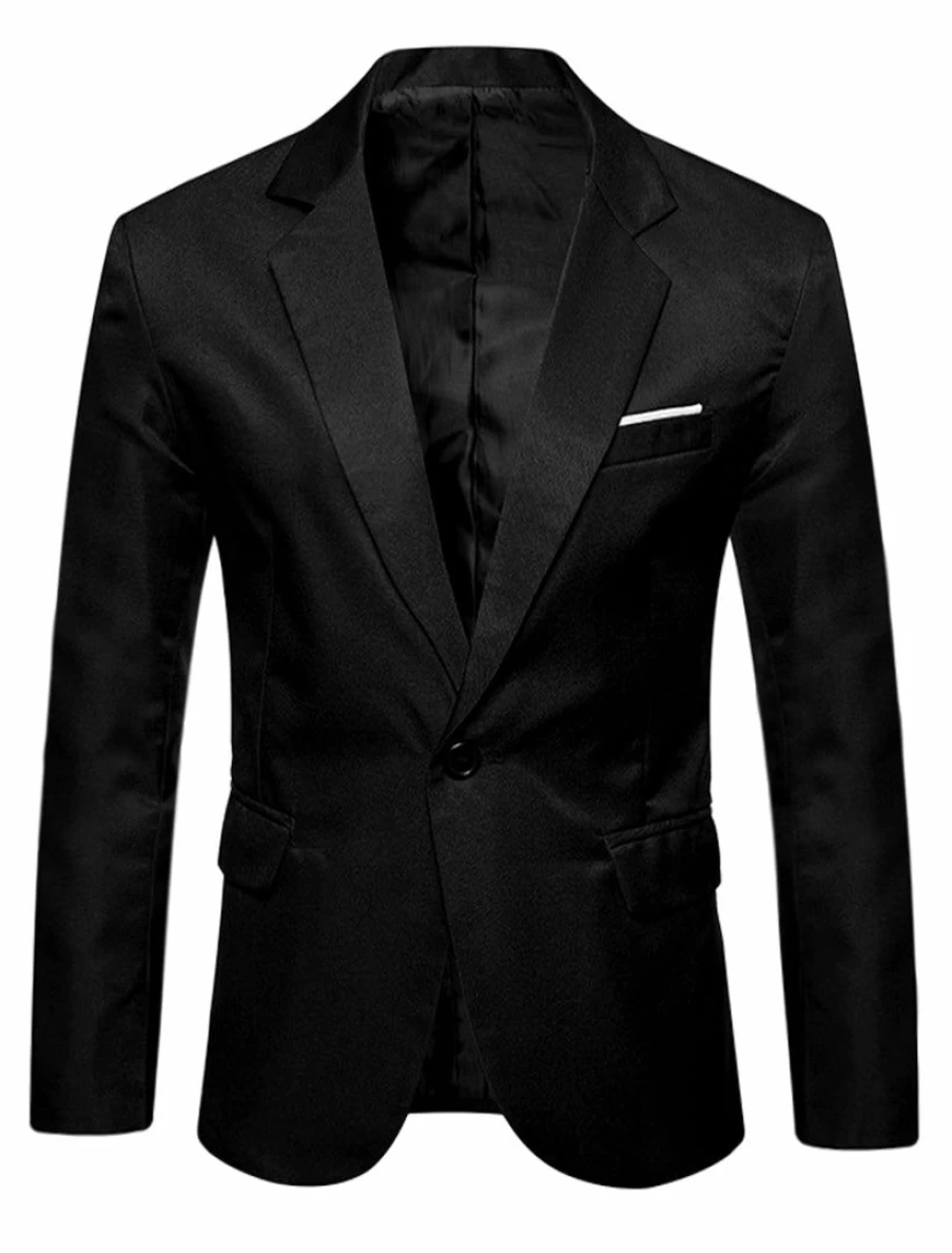 Men's Slim Fit Single Button Blazer for Business Casual & Sport Wear