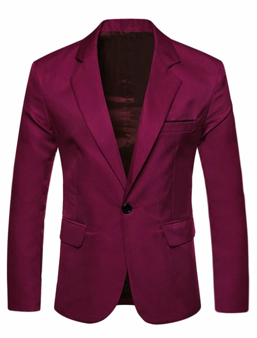 Men's Slim Fit Single Button Blazer for Business Casual & Sport Wear