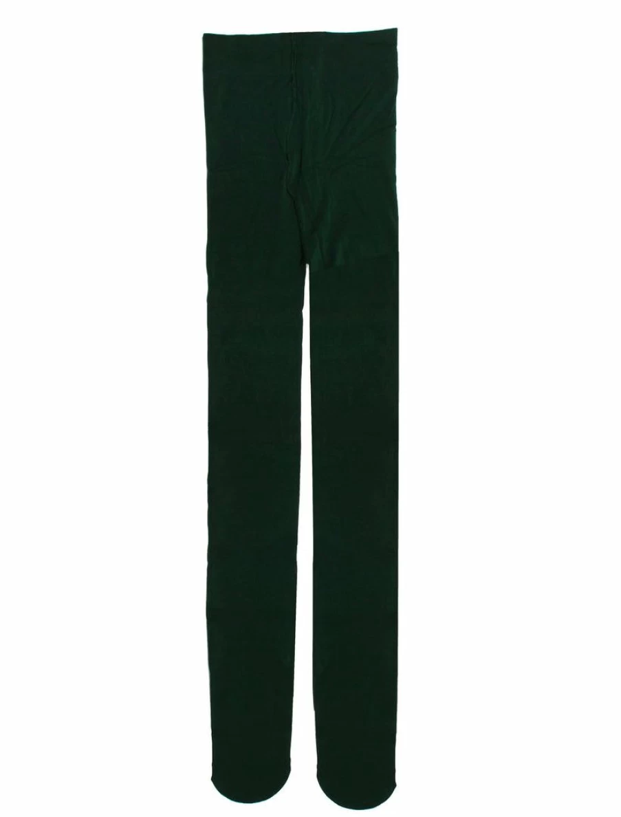 Allegra K Women's Dark Green Stretchy Form-Fitting Footed Pantyhose Leggings