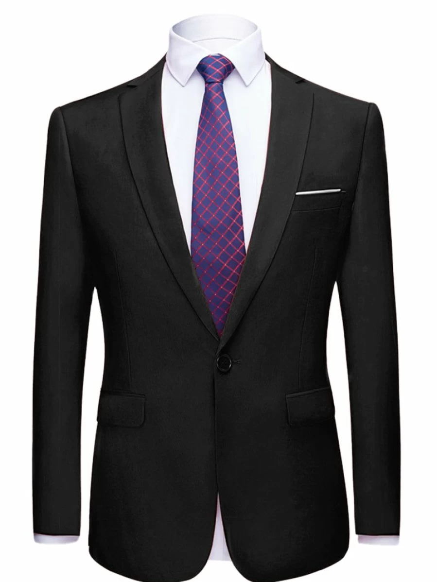 Men's Slim Fit Single Breasted Blazer - One Button Prom Suit Jacket for Formal & Sports Wear