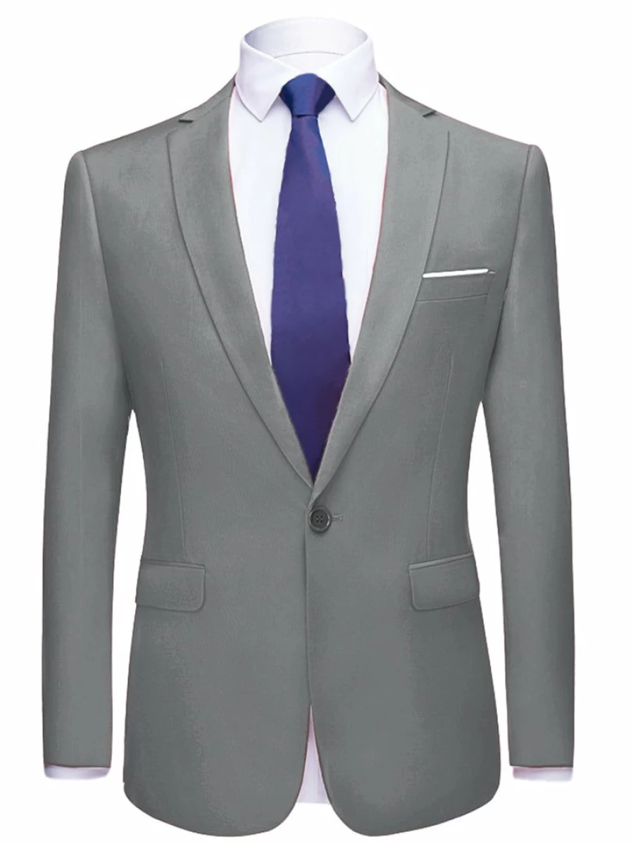 Men's Slim Fit Single Breasted Blazer - One Button Prom Suit Jacket for Formal & Sports Wear