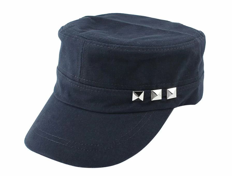 Women's Summer Peaked Cap with Stud Decor & Curved Visor - Stylish Hat Accessories