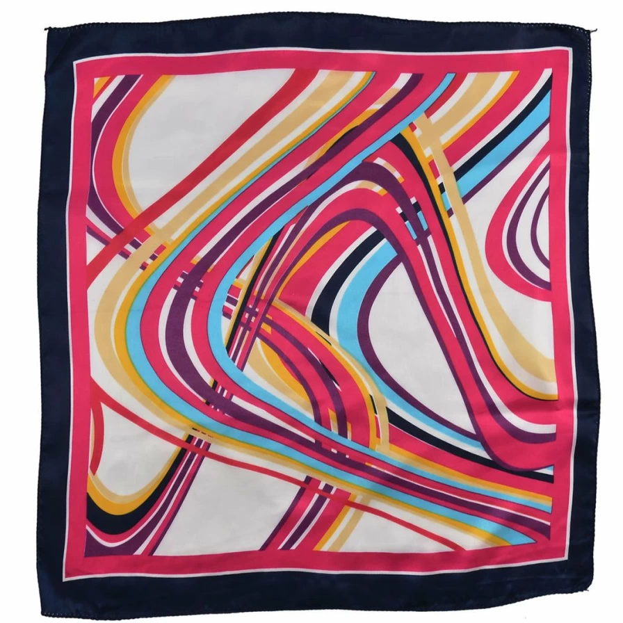 Floral Print Striped Polyester Neck Scarf for Women - Elegant Fashion Accessory