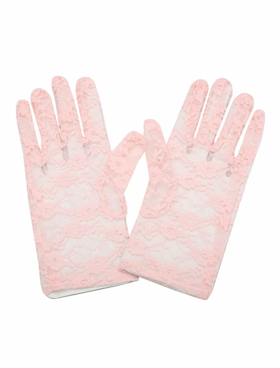 Elegant Floral Lace Wrist-Length Gloves for Women – Fashionable Fingerless Gloves Pair