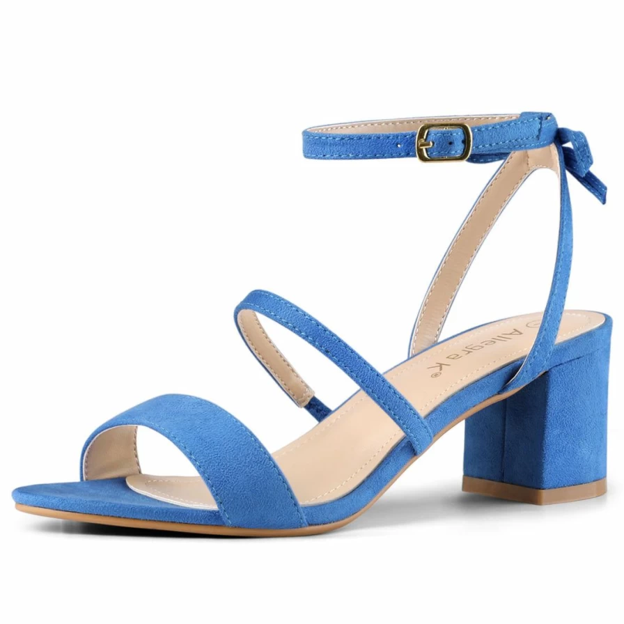 Women's Slingback Block Heel Sandals with Bow Ankle Strap - Elegant Dress Shoes for Weddings & Parties