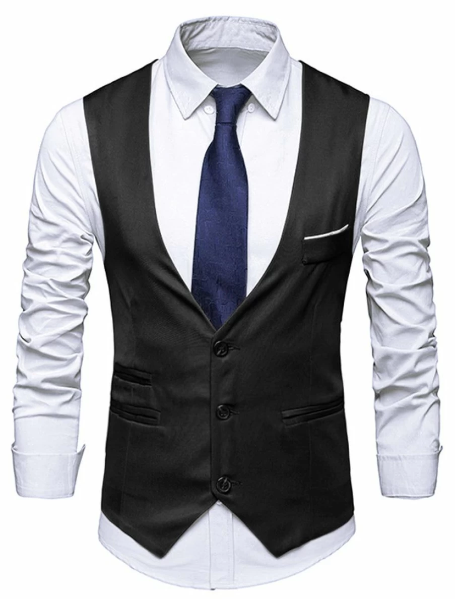 Men's Slim Fit Suit Vest for Business Formal Wear - Stylish Dress Waistcoat for Office & Events
