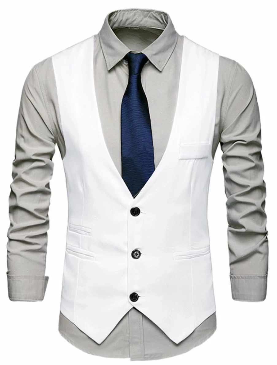 Men's Slim Fit Suit Vest for Business Formal Wear - Stylish Dress Waistcoat for Office & Events