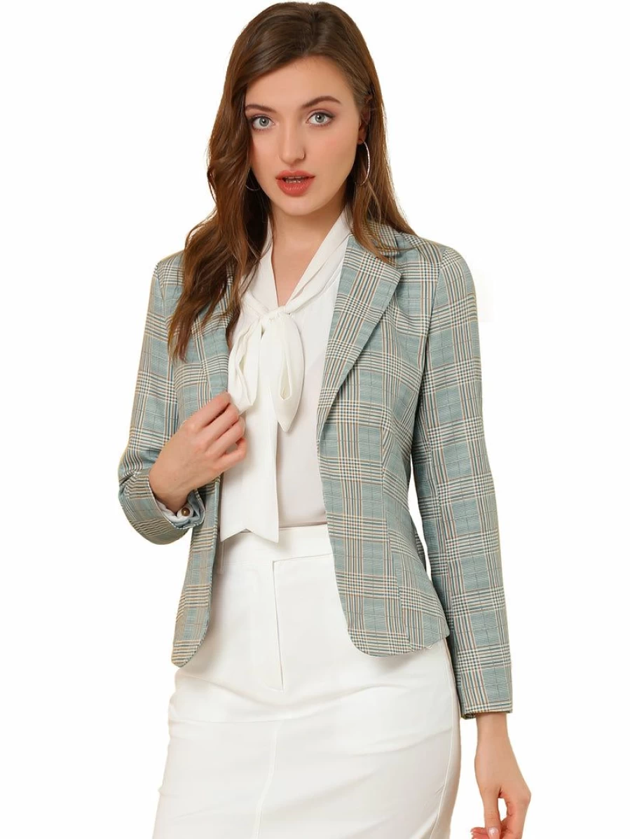 Women's Floral Print Notched Lapel Open Front Blazer - Elegant Casual Jacket
