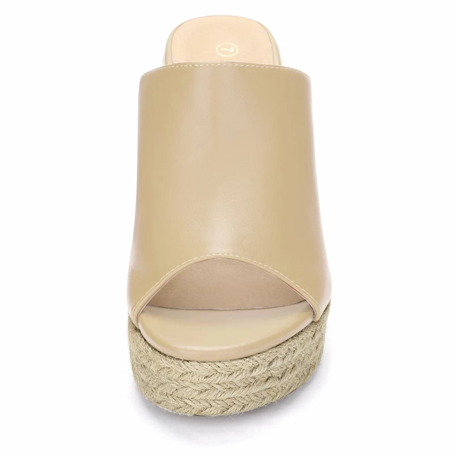 Allegra K Women's Open Toe Wedge Espadrille Platform Sandals Mules Shoes
