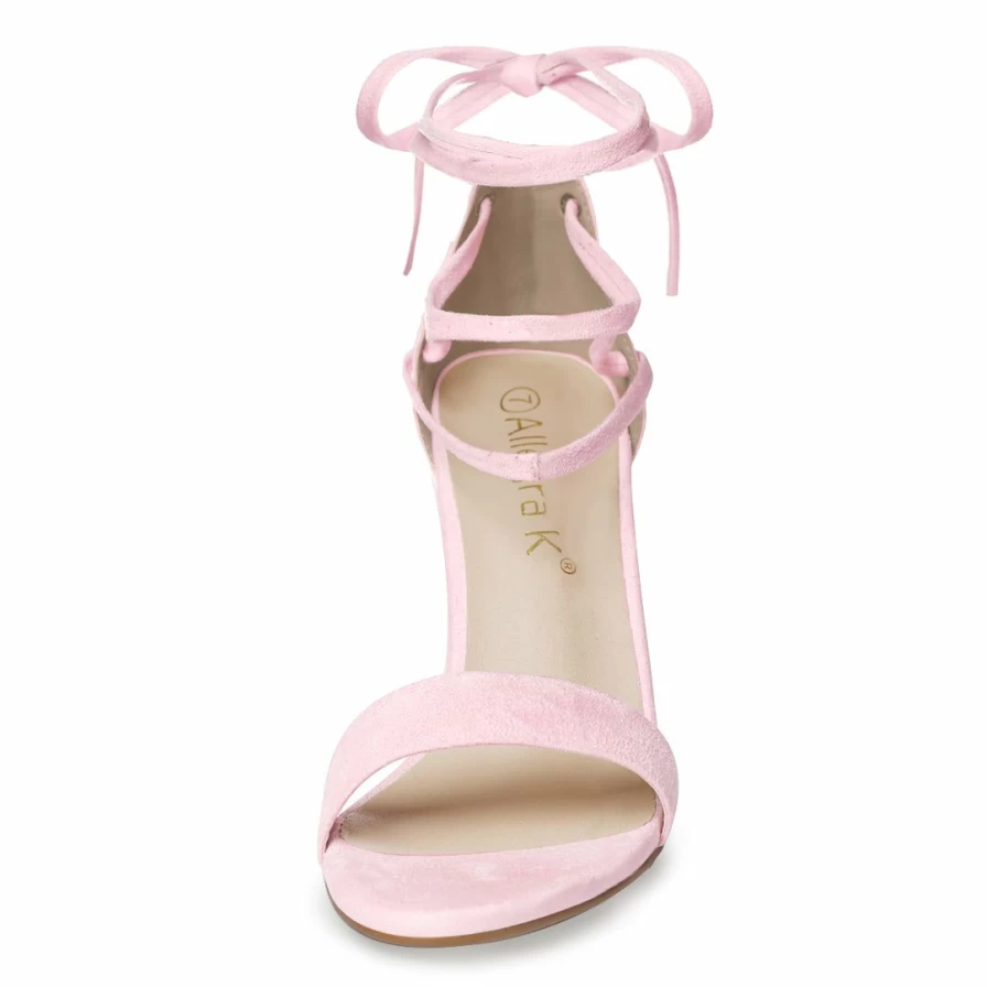 Women's Chunky High Heel Sandals with Strappy Tie-Up Design - Fashionable Platform Heels for Party & Evening Wear