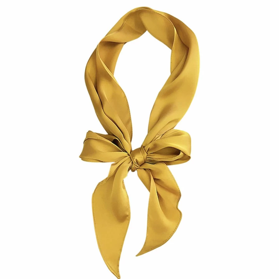 Allegra K Women's Solid Color Skinny Scarf Long Lightweight Neckerchief Hair Band Fashion Accessory