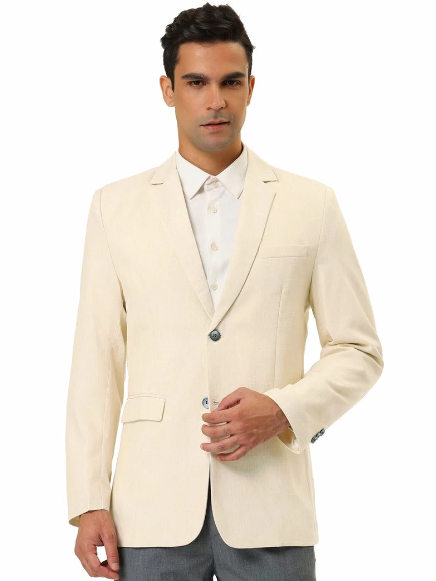 Men's Slim Fit Blazer - Casual Sport Coat for Business & Formal Wear - Two Button Suit Jacket