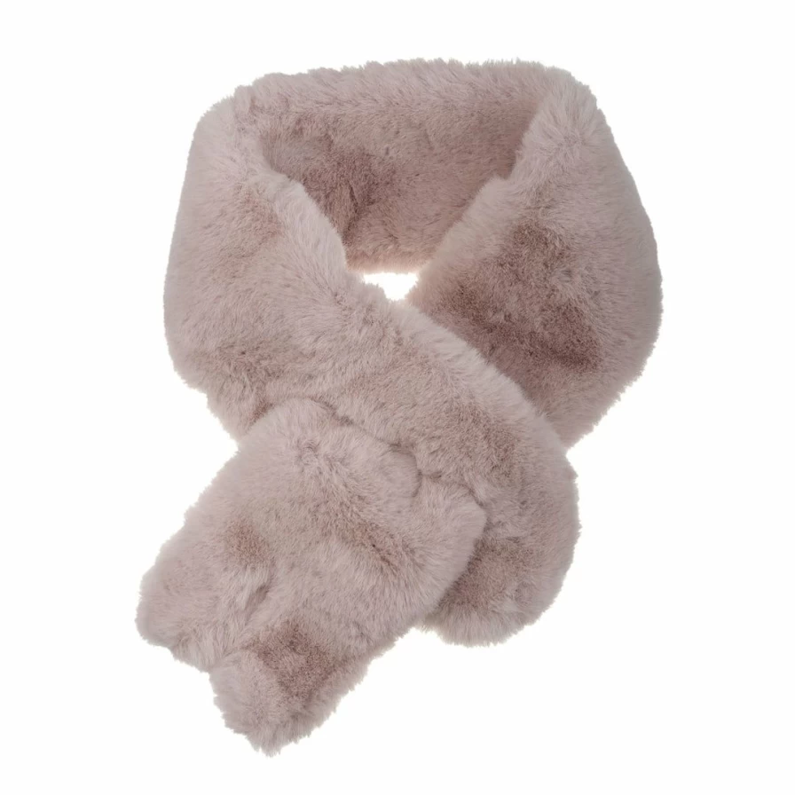 Fluffy Faux Fur Scarf with Rabbit Ears - Plush Winter Neck Warmer for Women