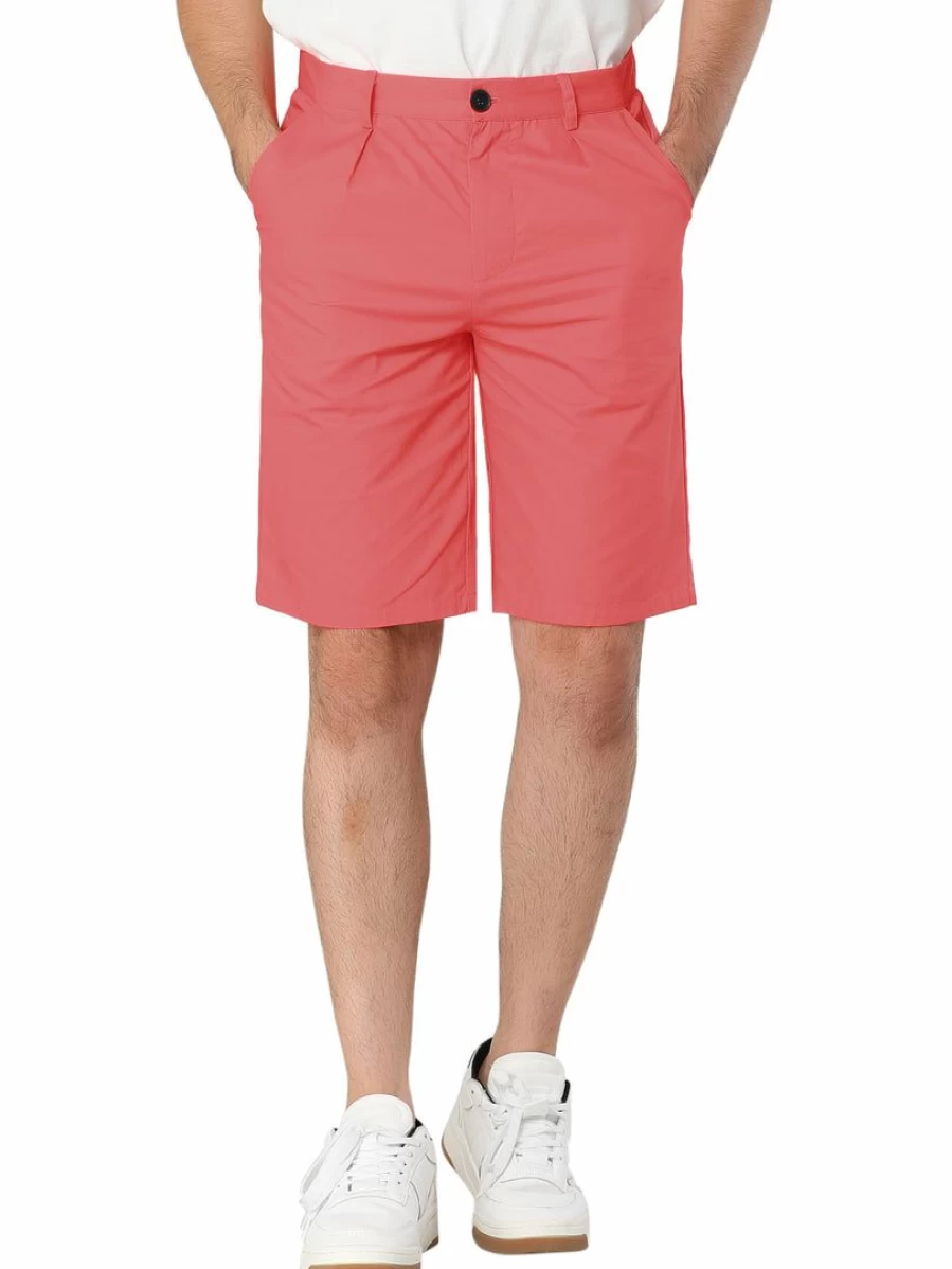 Men's Slim Fit Summer Chino Shorts - Flat Front Walk Shorts Pants for Casual Wear