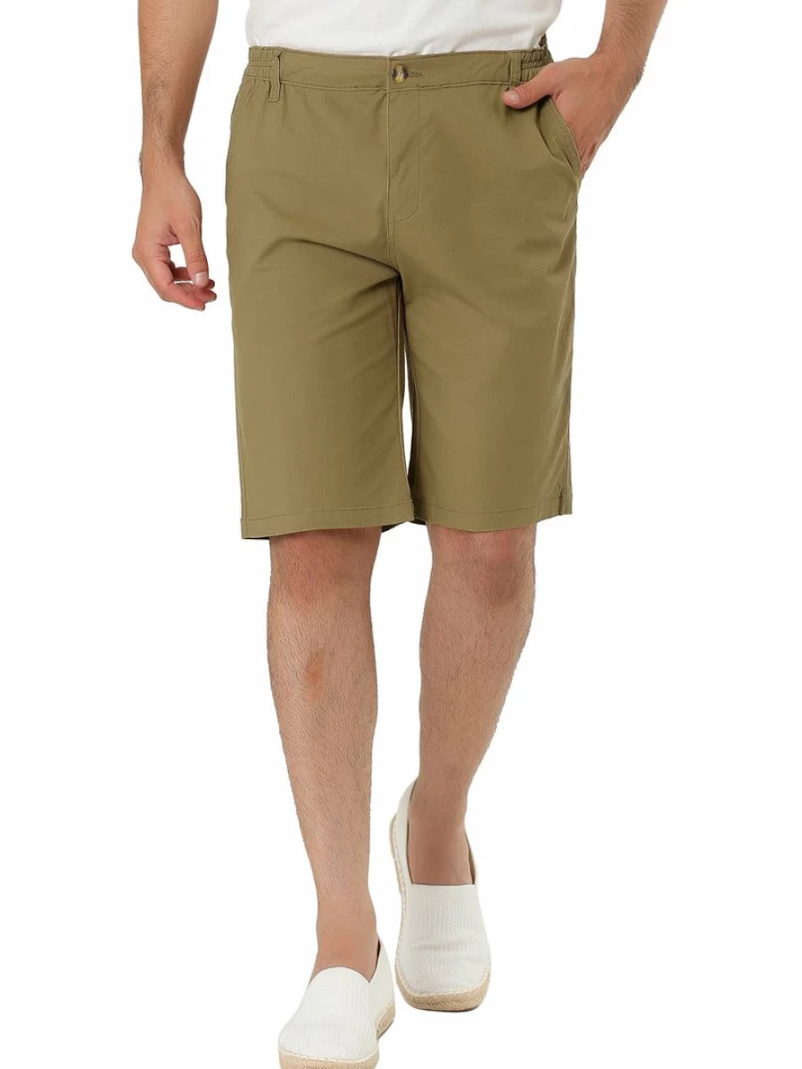 Men's Slim Fit Summer Chino Shorts - Flat Front Walk Shorts Pants for Casual Wear