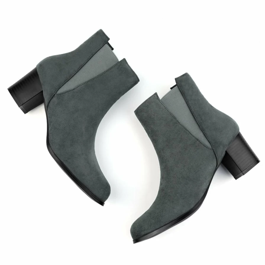 Women's Chunky Heel Ankle Boots Round Toe Chelsea Boots Comfortable Casual Fashion Footwear