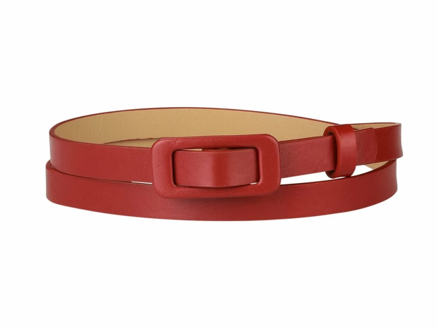 "Stylish Thin Rectangle Buckle Waist Belt for Jeans & Dresses – Adjustable Plus Size Fashion Accessory"