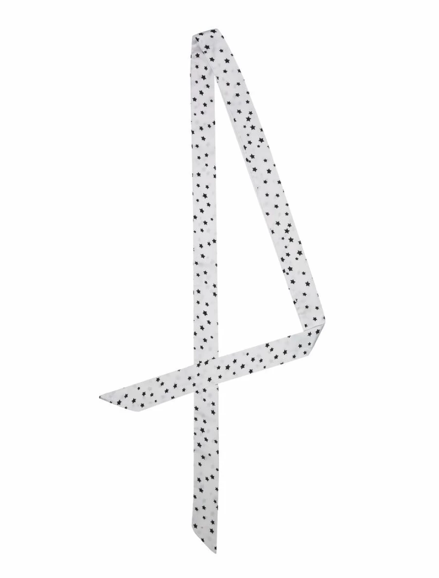 Allegra K Women's Double Sided Star Print Skinny Scarf - Versatile Neckerchief & Hair Wrap Accessory