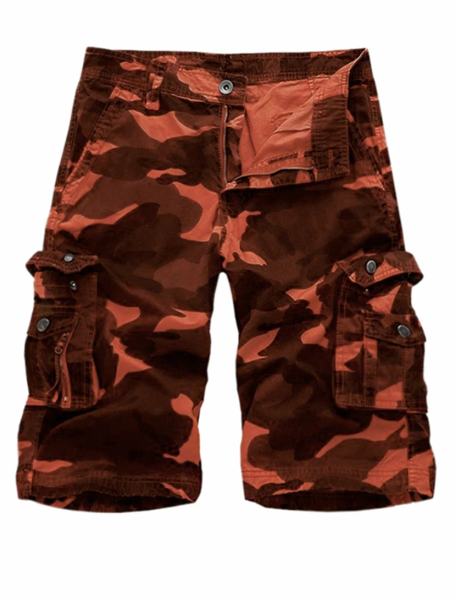 Men's Regular Fit Cargo Shorts with Pockets - Twill Work Shorts for Comfort & Utility