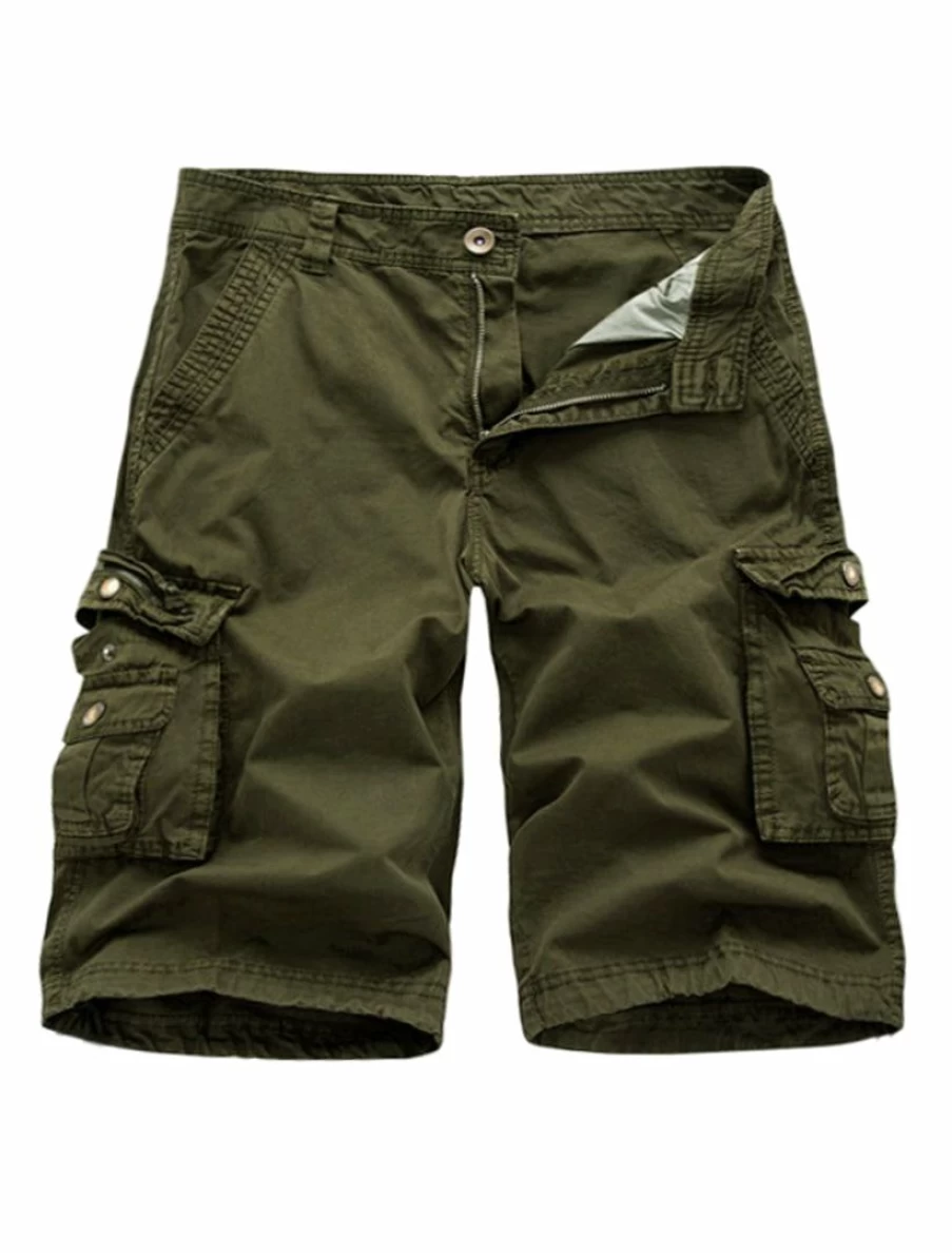 Men's Regular Fit Cargo Shorts with Pockets - Twill Work Shorts for Comfort & Utility
