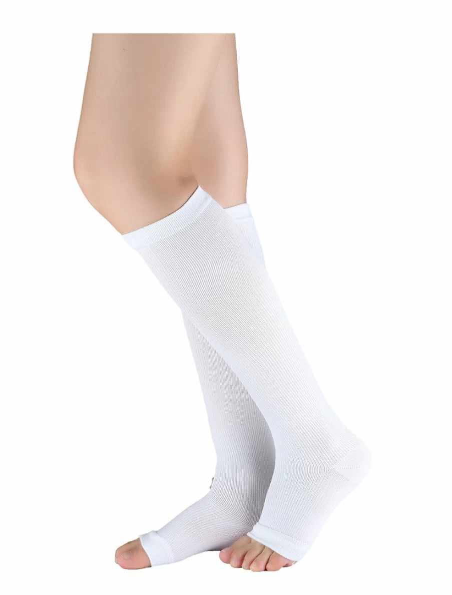 Unisex Breathable Toeless Compression Knee-High Socks for Men & Women – One Size Fits Most