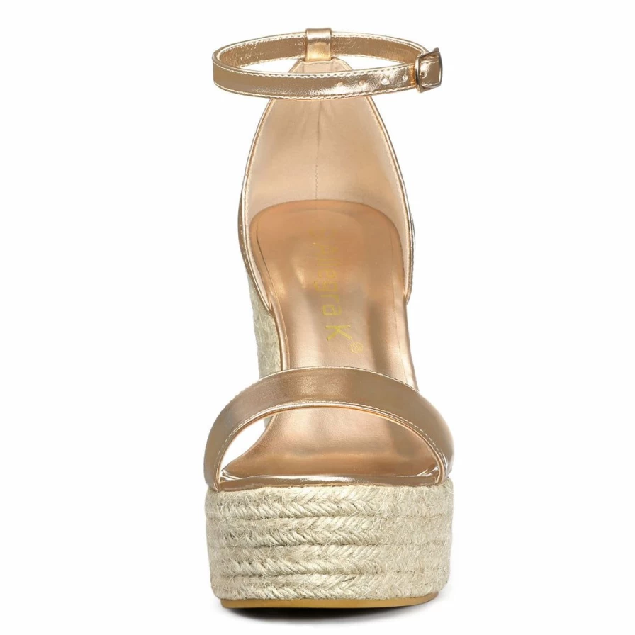 Women's Open Toe Espadrille Wedge Sandals with Platform for Summer Fashion