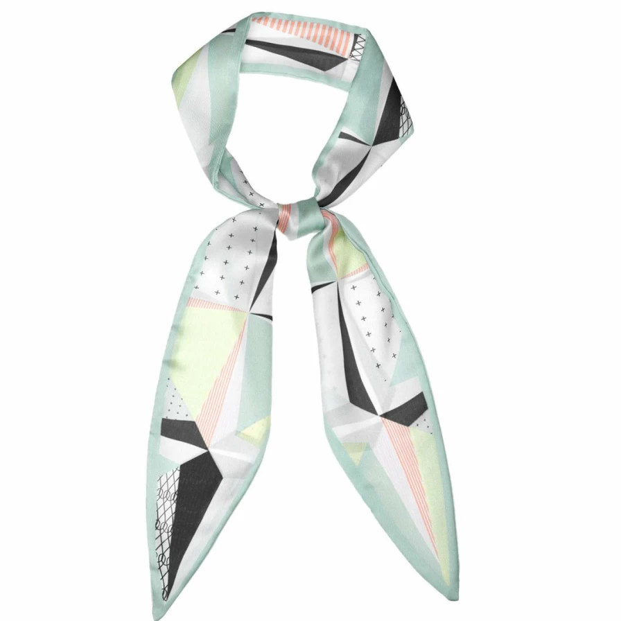 Women's Geometric Print Long Skinny Scarf - Stylish Pointed Neckerchief Fashion Accessory