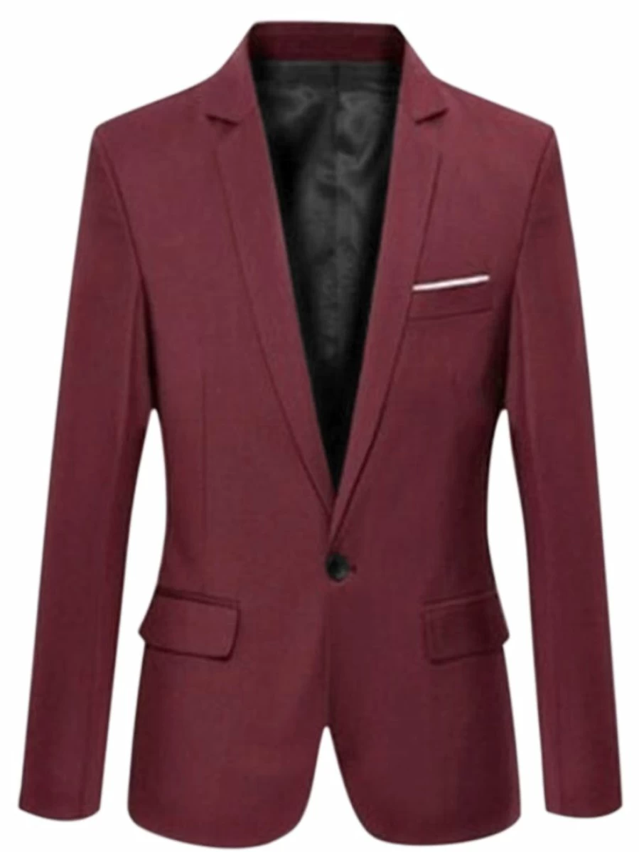 Men's Slim Fit Single Breasted Blazer - Business Suit Jacket for Professional & Casual Wear