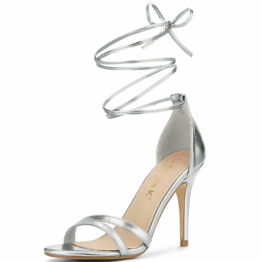 Women's Open Toe Lace-Up Stiletto Heel Sandals - Sexy High Heels for Evening Party & Special Occasions