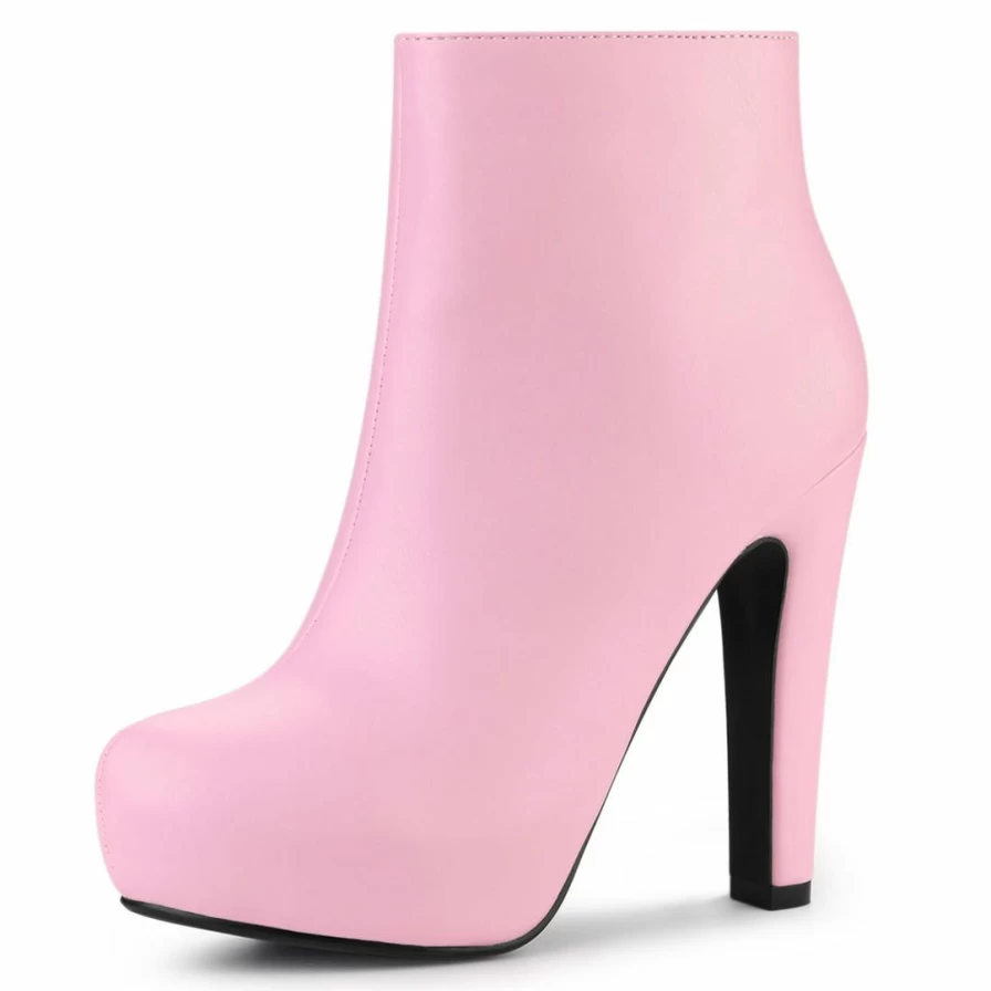 Women's Chunky Heel Ankle Boots with Platform - Fashionable Knee High Winter Shoes for Ladies
