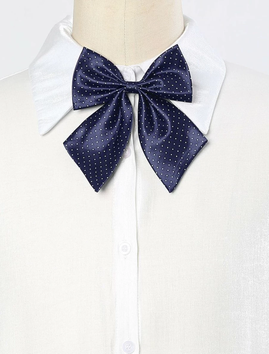 "Adjustable Pre-Tied Bow Tie with Dots Design for Women & Men – Stylish and Versatile Neck Accessory"